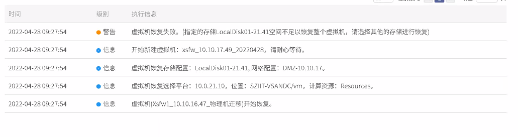 AnyBackup-VMware 恢复提示：(指定的存储 xxx 空间不足以恢复整个虚拟机，请选择其他的存储进行恢复）